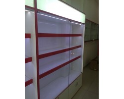 THANH LÝ TỦ KÍNH TRƯNG BÀY TRẮNG ĐỎ 180x220 SỐ LƯỢNG 8 CÁI